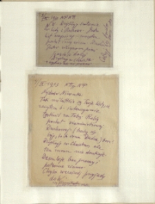 Listy Stanisława Ignacego Witkiewicza do żony Jadwigi z Unrug&oacute;w Witkiewiczowej. Kartka pocztowa z 03.09.1933. List z 04.09.1933.