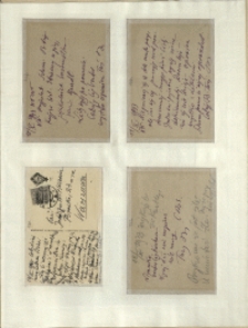 Listy Stanisława Ignacego Witkiewicza do żony Jadwigi z Unrugów Witkiewiczowej. Kartka pocztowa z 10.10.1933. Kartka pocztowa z 14.10.1933. Kartka pocztowa z 16.10.1933. Kartka pocztowa z 18.10.1933.