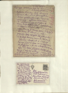 Listy Stanisława Ignacego Witkiewicza do żony Jadwigi z Unrugów Witkiewiczowej. List z 06.02.1934. Kartka pocztowa z 08.02.1934.