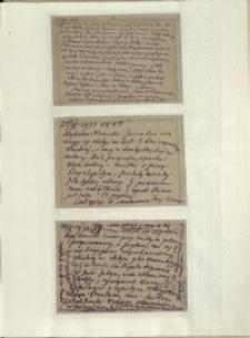 Listy Stanisława Ignacego Witkiewicza do żony Jadwigi z Unrugów Witkiewiczowej. Kartka pocztowa z 14.03.1934. Kartka pocztowa z 20.03.1934. Kartka pocztowa z 17.03.1934.