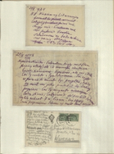 Listy Stanisława Ignacego Witkiewicza do żony Jadwigi z Unrugów Witkiewiczowej. Kartka pocztowa z 26.03.1934. List z 28.03.1934. Kartka pocztowa z 19.03.1934.