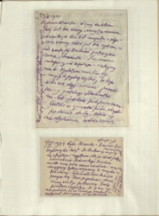 Listy Stanisława Ignacego Witkiewicza do żony Jadwigi z Unrugów Witkiewiczowej. List z 29.03.1934.Kartka pocztowa z 01.04.1934.