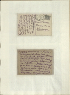 Listy Stanisława Ignacego Witkiewicza do żony Jadwigi z Unrugów Witkiewiczowej. Kartka pocztowa z 12.04.1934. Kartka pocztowa z 12.02.1934.