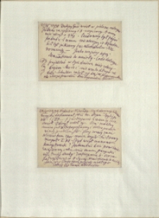 Listy Stanisława Ignacego Witkiewicza do żony Jadwigi z Unrugów Witkiewiczowej. Kartka pocztowa z 21.04.1934. Kartka pocztowa z 22.04.1934.