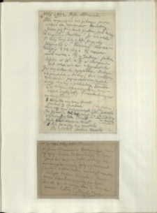 Listy Stanisława Ignacego Witkiewicza do żony Jadwigi z Unrugów Witkiewiczowej. List z 24.04.1934. Kartka pocztowa z 25.04.1934.