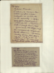 Listy Stanisława Ignacego Witkiewicza do żony Jadwigi z Unrugów Witkiewiczowej. List z 04.05.1934. Kartka pocztowa z 06.05.1934.