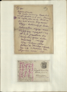 Listy Stanisława Ignacego Witkiewicza do żony Jadwigi z Unrugów Witkiewiczowej. List z 08.05.1934. Kartka pocztowa z 02.06.1934.