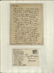 Listy Stanisława Ignacego Witkiewicza do żony Jadwigi z Unrug&oacute;w Witkiewiczowej. List z 02.07.1934. Kartka pocztowa z 04.07.1934.