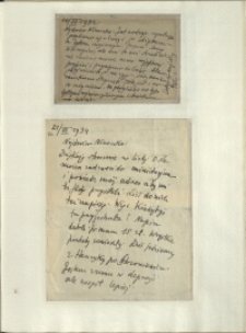 Listy Stanisława Ignacego Witkiewicza do żony Jadwigi z Unrugów Witkiewiczowej. Kartka pocztowa z 20.07.1934. List z 21.07.1934.