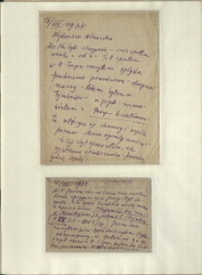 Listy Stanisława Ignacego Witkiewicza do żony Jadwigi z Unrug&oacute;w Witkiewiczowej. List z 16.08.1934. Kartka pocztowa z 18.08.1934.