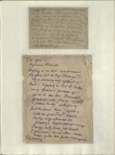 Listy Stanisława Ignacego Witkiewicza do żony Jadwigi z Unrugów Witkiewiczowej. Kartka pocztowa z 30.08.1934. List z 01.09.1934.