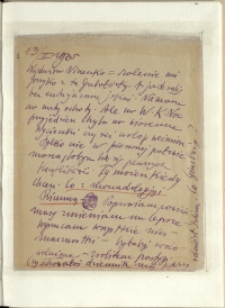 Listy Stanisława Ignacego Witkiewicza do żony Jadwigi z Unrugów Witkiewiczowej. List z 13.02.1935.