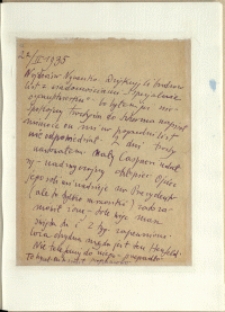 Listy Stanisława Ignacego Witkiewicza do żony Jadwigi z Unrugów Witkiewiczowej. List z 22.02.1935.