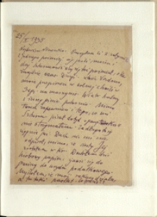 Listy Stanisława Ignacego Witkiewicza do żony Jadwigi z Unrugów Witkiewiczowej. List z 25.02.1935.