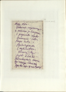 Listy Stanisława Ignacego Witkiewicza do żony Jadwigi z Unrugów Witkiewiczowej. List napisany między 01. a 03..03.1935.