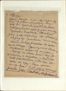 Listy Stanisława Ignacego Witkiewicza do żony Jadwigi z Unrugów Witkiewiczowej. List z 28.02.1935.