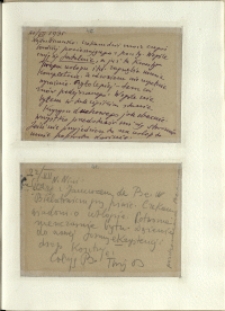Listy Stanisława Ignacego Witkiewicza do żony Jadwigi z Unrugów Witkiewiczowej. Kartka pocztowa z 20.07.1935. Kartka pocztowa z 22.07.1935.