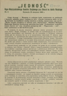 Jedność : Organ Międzyzakładowego Komitetu Strajkowego przy Stoczni im. Adolfa Warskiego. 1980 nr 2