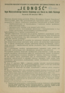 Jedność : Organ Międzyzakładowego Komitetu Strajkowego przy Stoczni im. Adolfa Warskiego. 1980 dod. nadzwyczajny do nr 3