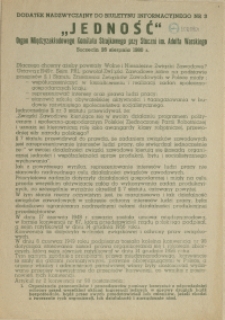 Jedność : Organ Międzyzakładowego Komitetu Strajkowego przy Stoczni im. Adolfa Warskiego. 1980 dod. nadzwyczajny do nr 3