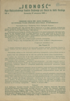Jedność : Organ Międzyzakładowego Komitetu Strajkowego przy Stoczni im. Adolfa Warskiego. 1980 nr 4