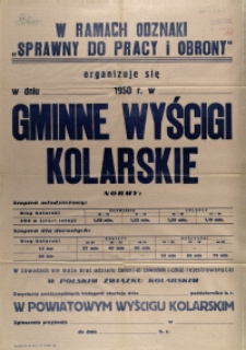 [Afisz] Gminne Wyścigi Kolarskie [...]