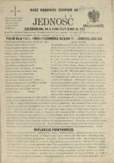Jedność : Organ Międzyzakładowego Komitetu Strajkowego przy Stoczni im. Adolfa Warskiego. 1984 nr 8