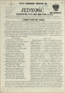Jedność : Organ Międzyzakładowego Komitetu Strajkowego przy Stoczni im. Adolfa Warskiego. 1984 nr 10