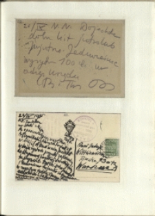 Listy Stanisława Ignacego Witkiewicza do żony Jadwigi z Unrugów Witkiewiczowej. Kartka pocztowa z 20.09.1935. Kartka pocztowa z 22.09.1935.