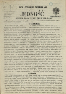 Jedność : Organ Międzyzakładowego Komitetu Strajkowego przy Stoczni im. Adolfa Warskiego. 1985 nr 3