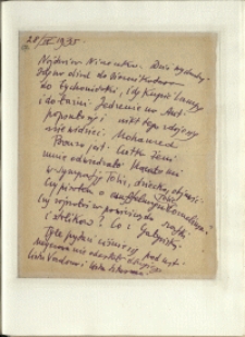 Listy Stanisława Ignacego Witkiewicza do żony Jadwigi z Unrugów Witkiewiczowej. List z 28.09.1935.