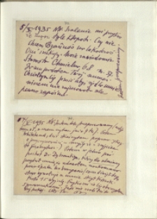 Listy Stanisława Ignacego Witkiewicza do żony Jadwigi z Unrugów Witkiewiczowej. Kartka pocztowa z 05.10.1935. Kartka pocztowa z 07.10.1935.