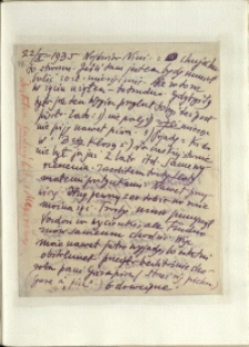 Listy Stanisława Ignacego Witkiewicza do żony Jadwigi z Unrugów Witkiewiczowej. List z 22.10.1935.