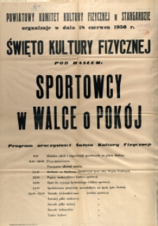 [Afisz] Święto Kultury Fizycznej [...]