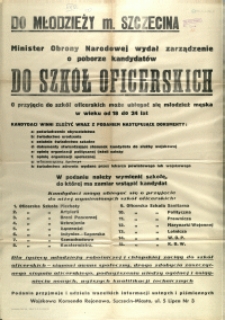 [Afisz. Inc.:] Do młodzieży m. Szczecina