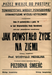 [Afisz] Jak powstało życie na Ziemi [...]