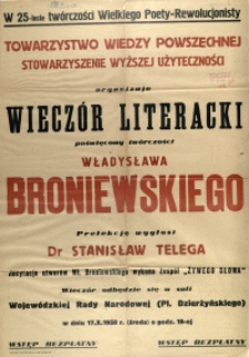 [Afisz] Wiecz&oacute;r Literacki [...]