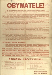 [Afisz. Inc.:] Obywatele!