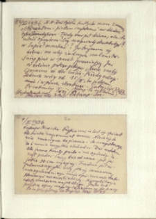 Listy Stanisława Ignacego Witkiewicza do żony Jadwigi z Unrugów Witkiewiczowej. Kartka pocztowa z 02.03.1936. Kartka pocztowa z 04.02.1936.
