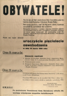 [Afisz. Inc.:] Obywatele! [...]