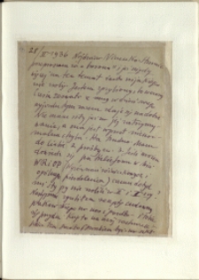 Listy Stanisława Ignacego Witkiewicza do żony Jadwigi z Unrugów Witkiewiczowej. List z 28.02.1936.