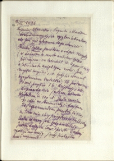 Listy Stanisława Ignacego Witkiewicza do żony Jadwigi z Unrug&oacute;w Witkiewiczowej. List z 11.03.1936.