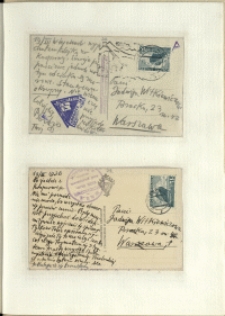 Listy Stanisława Ignacego Witkiewicza do żony Jadwigi z Unrugów Witkiewiczowej. Kartki pocztowe z 19.03.1936.