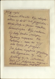 Listy Stanisława Ignacego Witkiewicza do żony Jadwigi z Unrugów Witkiewiczowej. List z 24.03.1936.