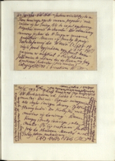 Listy Stanisława Ignacego Witkiewicza do żony Jadwigi z Unrugów Witkiewiczowej. Kartka pocztowa z 29.03.1936. Kartka pocztowa z 30.03.1936.
