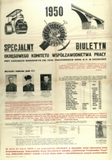 [Afisz] Specjalny Biuletyn Okręgowego Komitetu Współzawodnictwa Pracy [...]