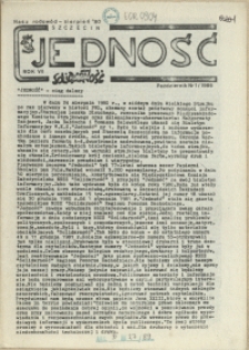 Jedność : Organ Międzyzakładowego Komitetu Strajkowego przy Stoczni im. Adolfa Warskiego. 1986 nr 1
