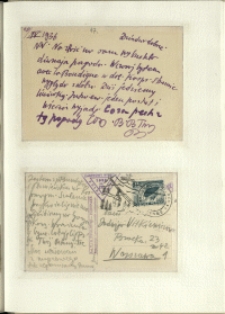 Listy Stanisława Ignacego Witkiewicza do żony Jadwigi z Unrugów Witkiewiczowej. Kartka pocztowa z 28.04.1936. Kartka pocztowa z 29.04.1936.