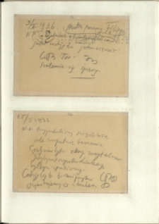 Listy Stanisława Ignacego Witkiewicza do żony Jadwigi z Unrugów Witkiewiczowej. Kartka pocztowa z 03.05.1936. Kartka pocztowa z 25.05.1936.