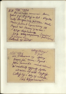 Listy Stanisława Ignacego Witkiewicza do żony Jadwigi z Unrugów Witkiewiczowej. Kartka pocztowa z 01.07.1936. Kartka pocztowa z 03.07.1936.
